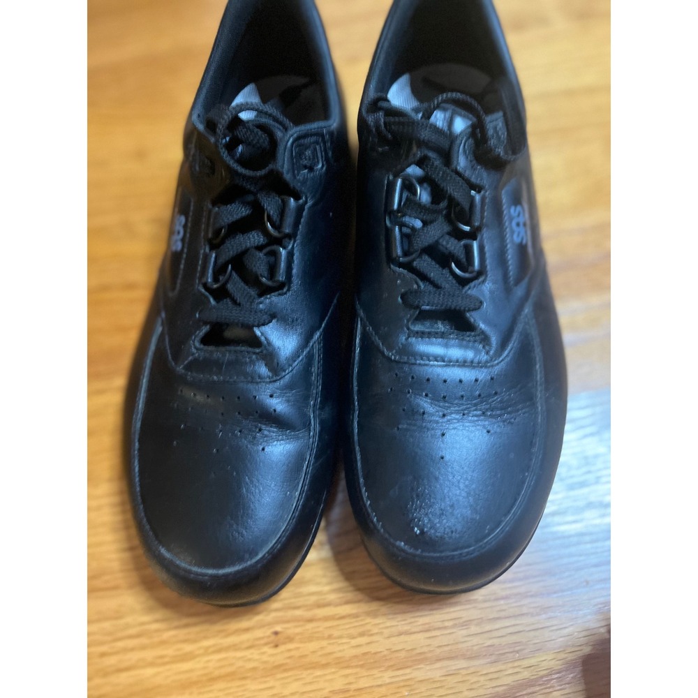SAS Time Out Black Leather Comfort Walking Shoes Sneakers Lace Up 11 1/ N